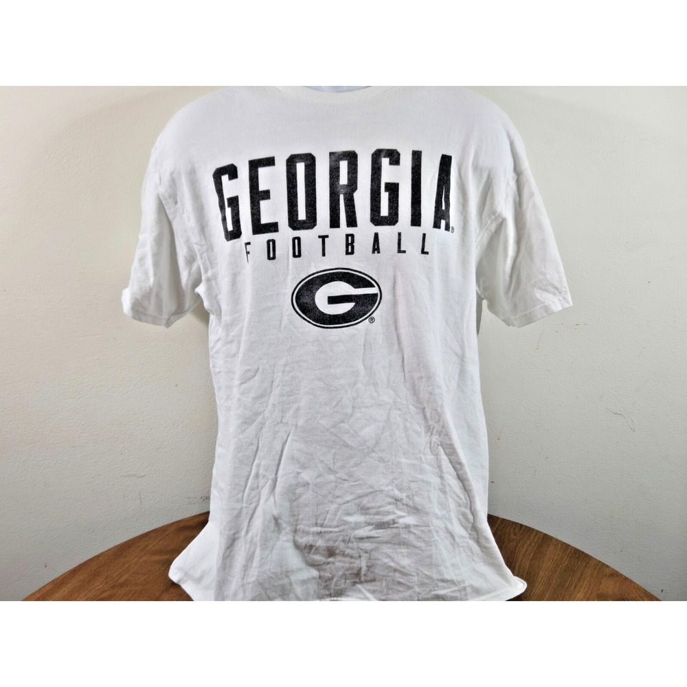 Georgia Football T Shirt‎ Adult L White Delta Pro Weight Allstate Promo